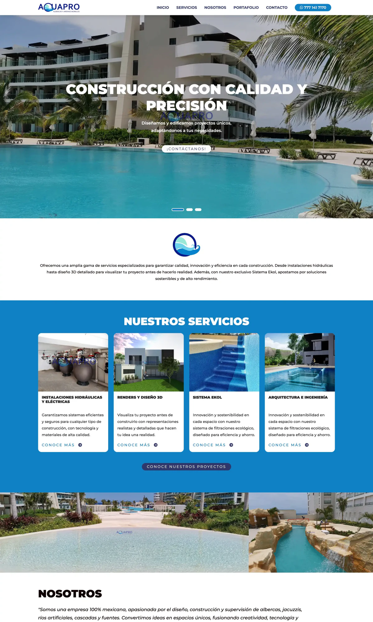 Website preview for Aquapro